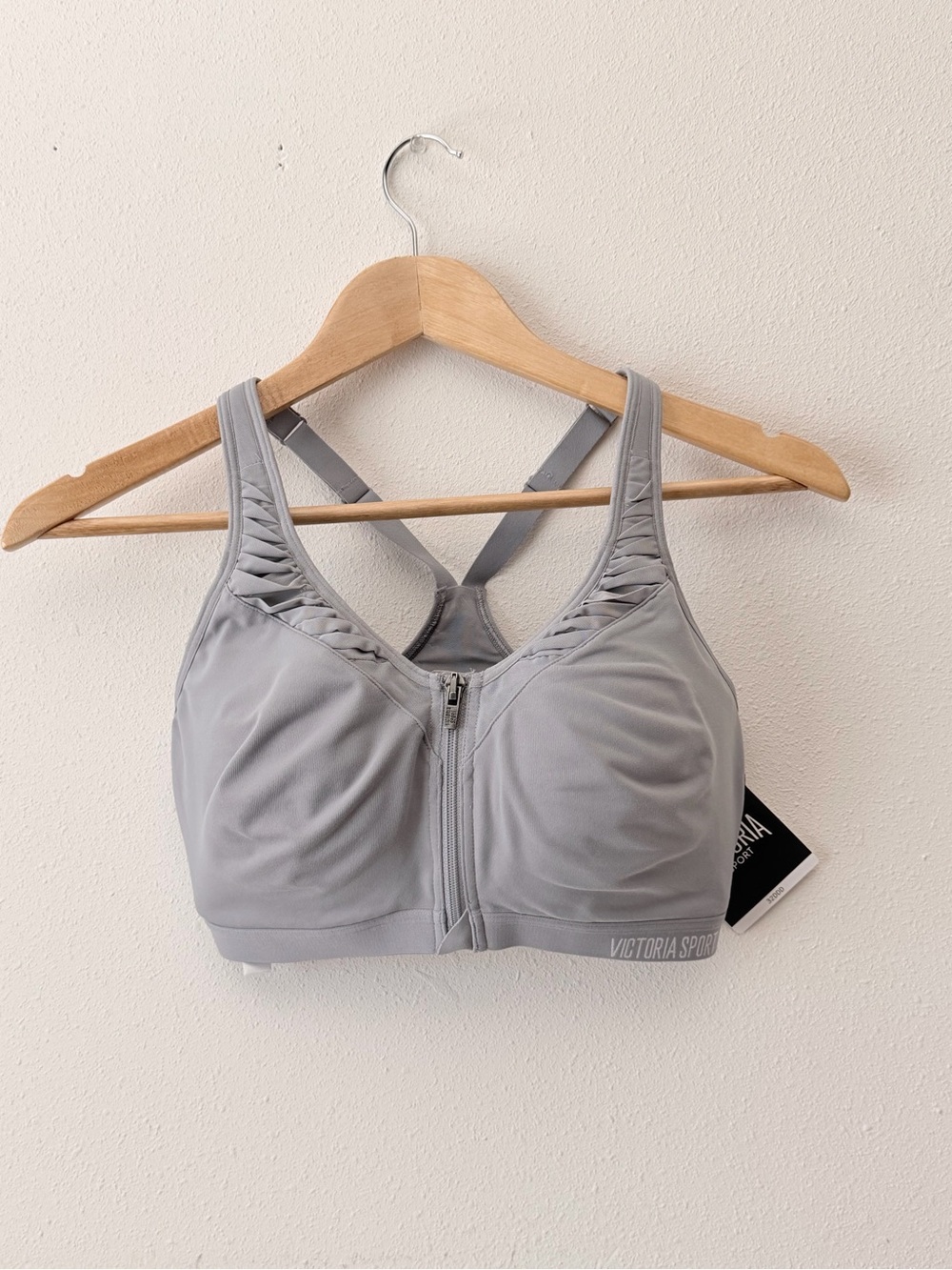 NEW Victoria's Secret Sport Knockout Front-Zip Sports Bra in Gray